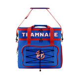 Custom Dark Blue Red Double Layer Insulated Cooler Bag - 600D Oxford Waterproof Picnic Tote for Camping, Hiking & BBQ - Large Capacity Thermal Lunch Bag