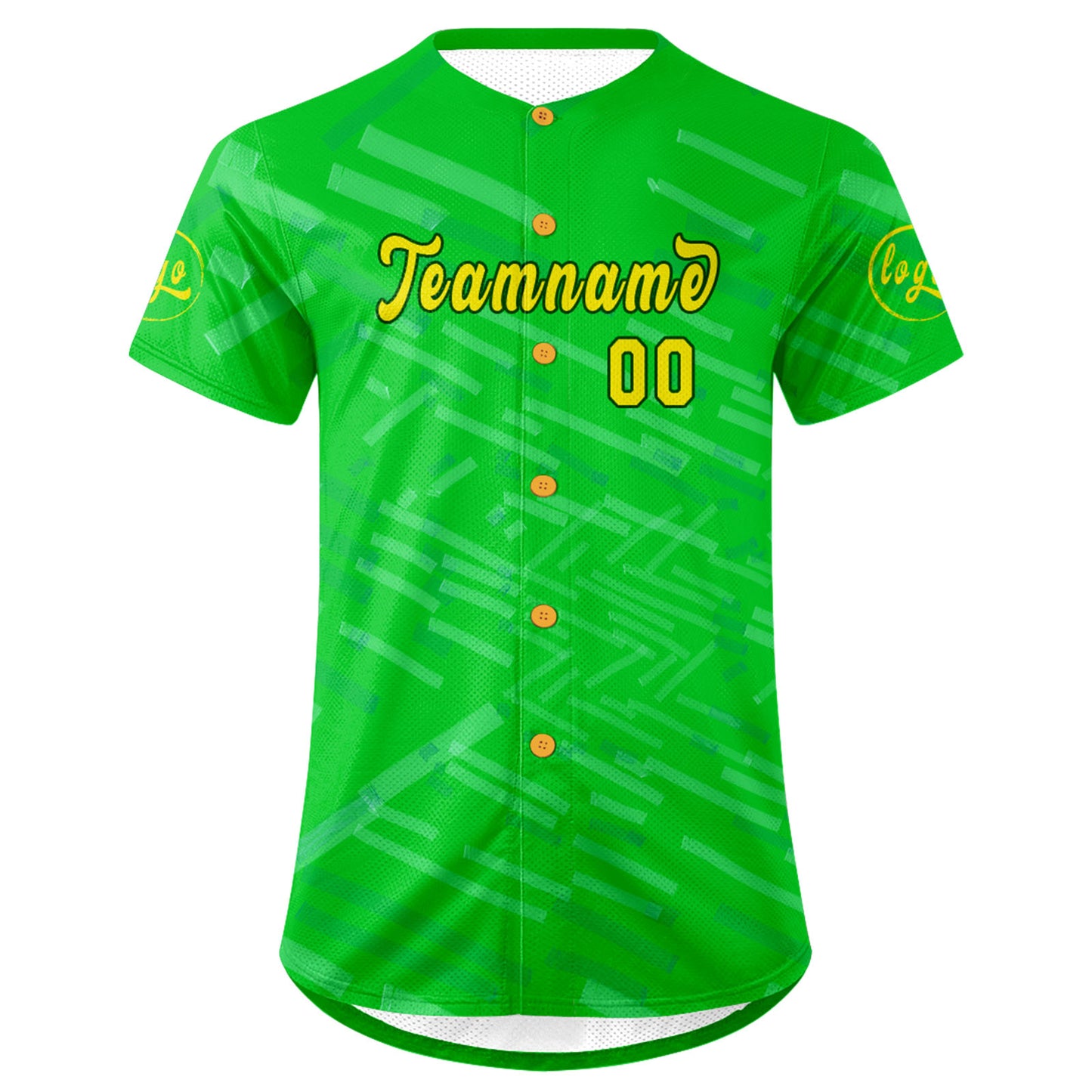 Custom Green Yellow Baseball Jersey Personalized Gradient Team Uniforms Shirt with Name Number