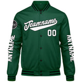 Custom Green Black White Varsity Jackets for Men Women Youth Personalized Letterman Jackets
