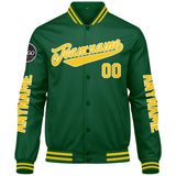 Custom Green Yellow Varsity Jackets for Men Women Youth Personalized Letterman Jackets