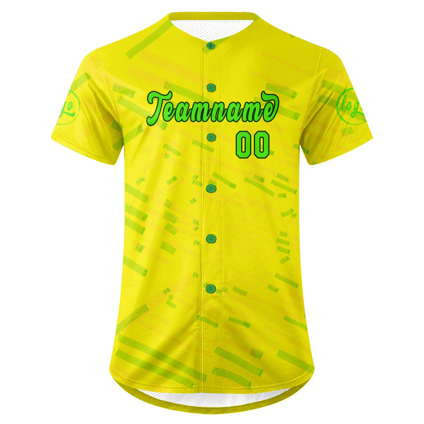 Custom Yellow Green Baseball Jersey Personalized Gradient Team Uniforms Shirt with Name Number
