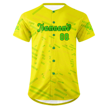 Custom Yellow Green Baseball Jersey Personalized Gradient Team Uniforms Shirt with Name Number