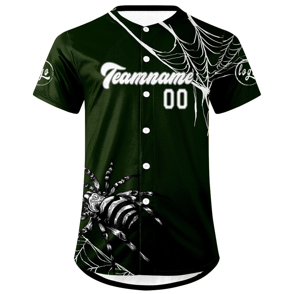 Custom Green White Baseball Jersey Personalized Gradient Team Uniforms Shirt with Name Number