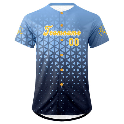 Custom Light Blue Thunder Blue Baseball Jersey Personalized Gradient Team Uniforms Shirt with Name Number