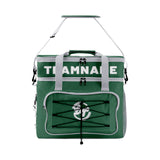 Custom Dark Green Gray Double Layer Insulated Cooler Bag - 600D Oxford Waterproof Picnic Tote for Camping, Hiking & BBQ - Large Capacity Thermal Lunch Bag