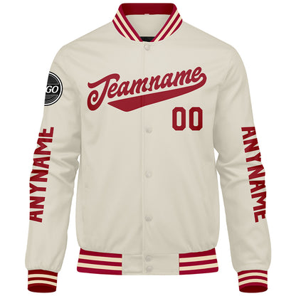 Custom Red Cream Varsity Jackets for Men Women Youth Personalized Letterman Jackets