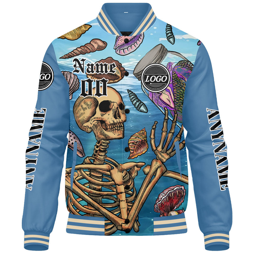 Custom Light blue Varsity Jackets for Men Women Youth Personalized Letterman Jackets