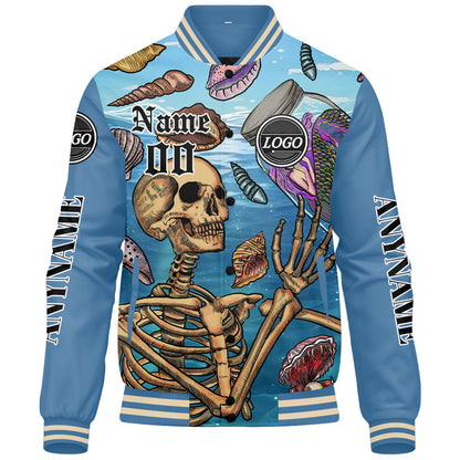 Custom Light blue Varsity Jackets for Men Women Youth Personalized Letterman Jackets