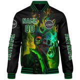 Custom Green Black Varsity Jackets for Men Women Youth Personalized Letterman Jackets