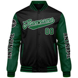 Custom Green Black Varsity Jackets for Men Women Youth Personalized Letterman Jackets