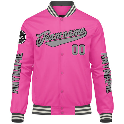 Custom Pink Varsity Jackets for Men Women Youth Personalized Letterman Jackets