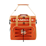 Portable Double Layer Cooler Bag - Waterproof Insulated Picnic Tote for Camping & Family Outings Orange Beige