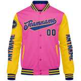 Custom Pink Yellow Royal Varsity Jackets for Men Women Youth Personalized Letterman Jackets