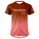 Custom Brown Pink Baseball Jersey Personalized Gradient Team Uniforms Shirt with Name Number