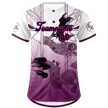 Custom Purple Wihte Baseball Jersey Personalized Gradient Team Uniforms Shirt with Name Number