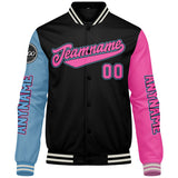 Custom Black Light Blue Pink Varsity Jackets for Men Women Youth Personalized Letterman Jackets