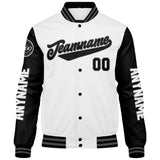 Custom Black White Varsity Jackets for Men Women Youth Personalized Letterman Jackets
