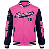 Custom Pink Navy Varsity Jackets for Men Women Youth Personalized Letterman Jackets