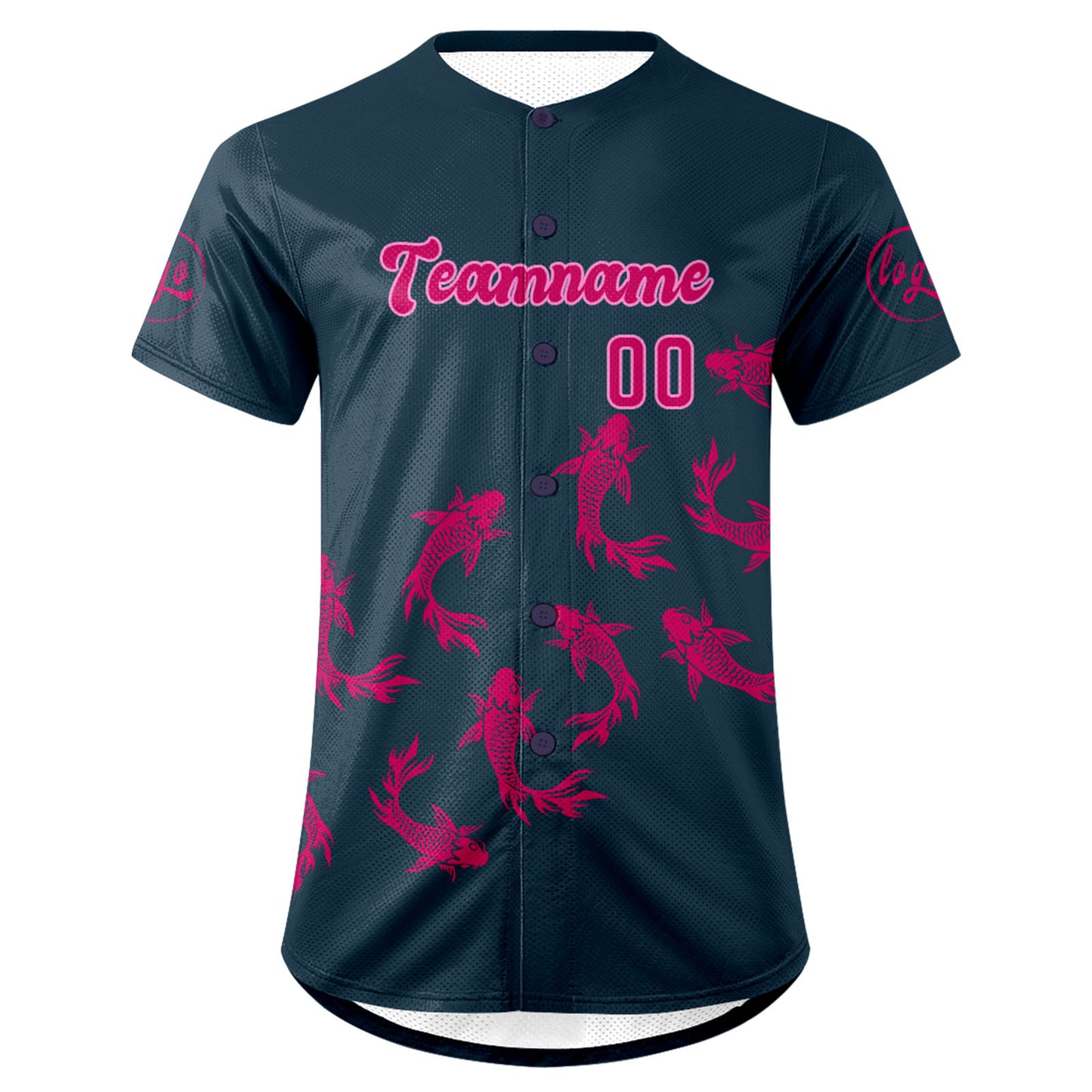Custom Dark Blue Bright Pink Baseball Jersey Personalized Gradient Team Uniforms Shirt with Name Number