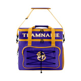 Portable Double Layer Cooler Bag - Waterproof Insulated Picnic Tote for Camping & Family Outings Purple Yellow