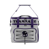 Custom Gray Purple Double Layer Insulated Cooler Bag - 600D Oxford Waterproof Picnic Tote for Camping, Hiking & BBQ - Large Capacity Thermal Lunch Bag