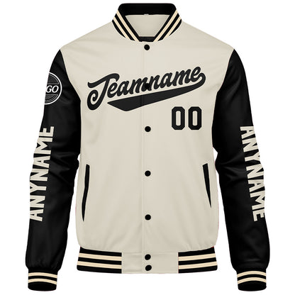 Custom Black Cream Varsity Jackets for Men Women Youth Personalized Letterman Jackets