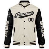 Custom Black Cream Varsity Jackets for Men Women Youth Personalized Letterman Jackets
