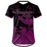 Custom Purple Black Baseball Jersey Personalized Gradient Team Uniforms Shirt with Name Number