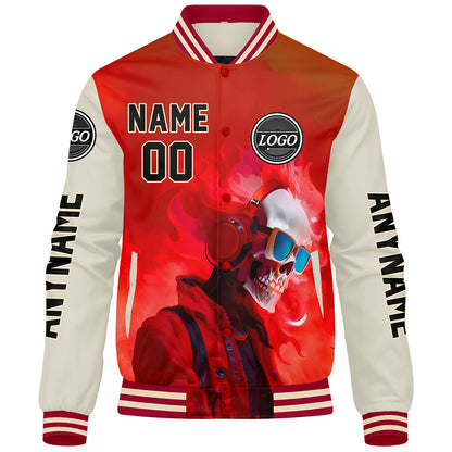 Custom Red Cream Varsity Jackets for Men Women Youth Personalized Letterman Jackets