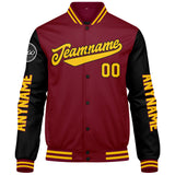 Custom Crimson Black Yellow Varsity Jackets for Men Women Youth Personalized Letterman Jackets