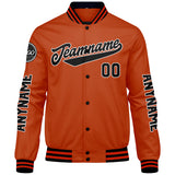Custom Black Orange Varsity Jackets for Men Women Youth Personalized Letterman Jackets