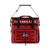 Portable Double Layer Cooler Bag - Waterproof Insulated Picnic Tote for Camping & Family Outings Red Black