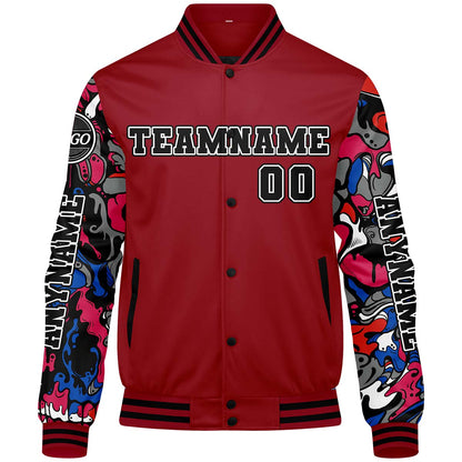 Custom Red Varsity Jackets for Men Women Youth Personalized Letterman Jackets