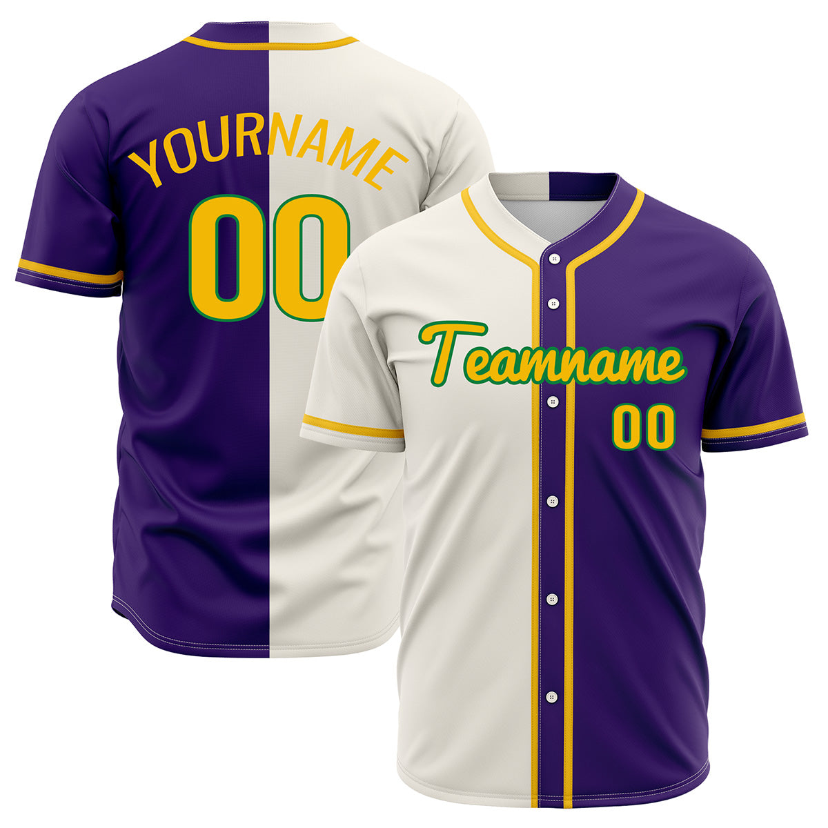 Custom Off White Purple Hip Hop Baseball Jersey Stitched Printed - Personalized Name Number Shirts #BB-0919-0072