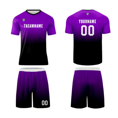 Custom Purple Black Uniform Jersey Kids Adults Personalized Set Jersey Shirt