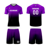 Custom Purple Black Uniform Jersey Kids Adults Personalized Set Jersey Shirt
