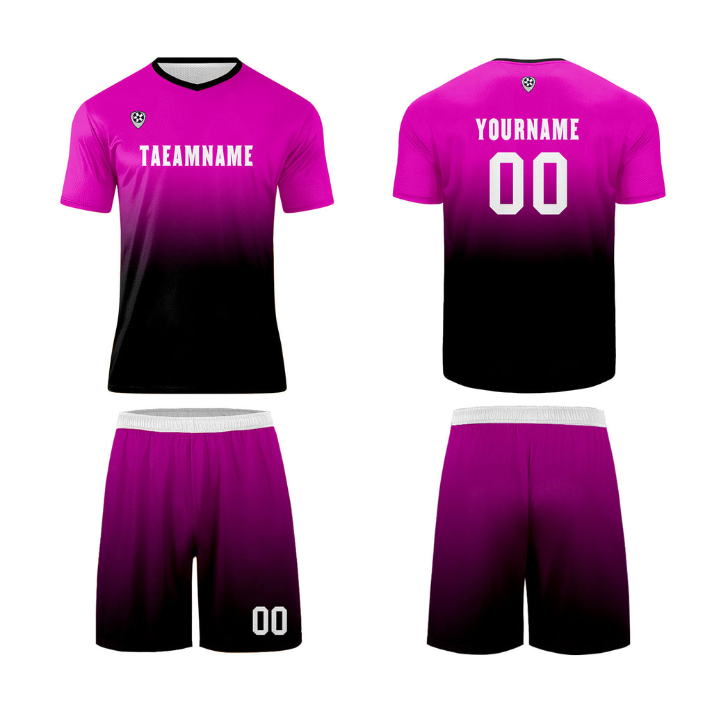 Custom Rose Red  Black Uniform Jersey Kids Adults Personalized Set Jersey Shirt