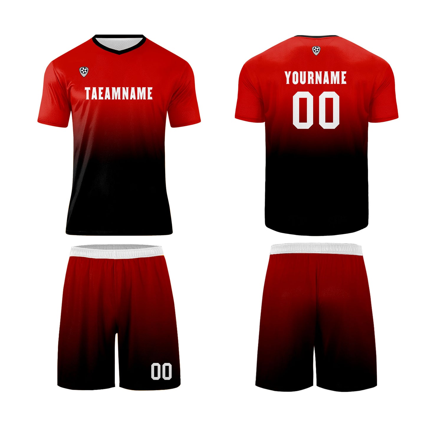 Custom Red Black Uniform Jersey Kids Adults Personalized Set Jersey Shirt