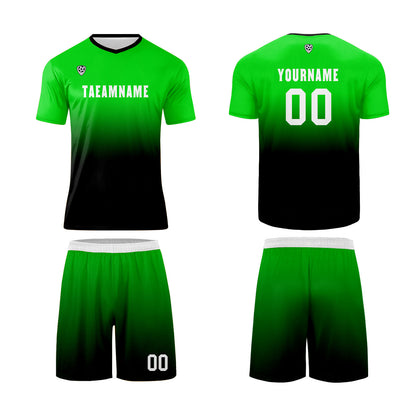 Custom Green Black Uniform Jersey Kids Adults Personalized Set Jersey Shirt