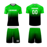 Custom Green Black Uniform Jersey Kids Adults Personalized Set Jersey Shirt