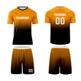 Custom Orange Black Uniform Jersey Kids Adults Personalized Set Jersey Shirt
