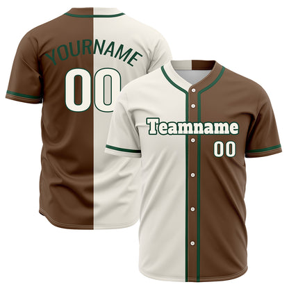 Custom Brown Off White Hip Hop Baseball Jersey Stitched Printed - Personalized Name Number Shirts #BB-0919-0044