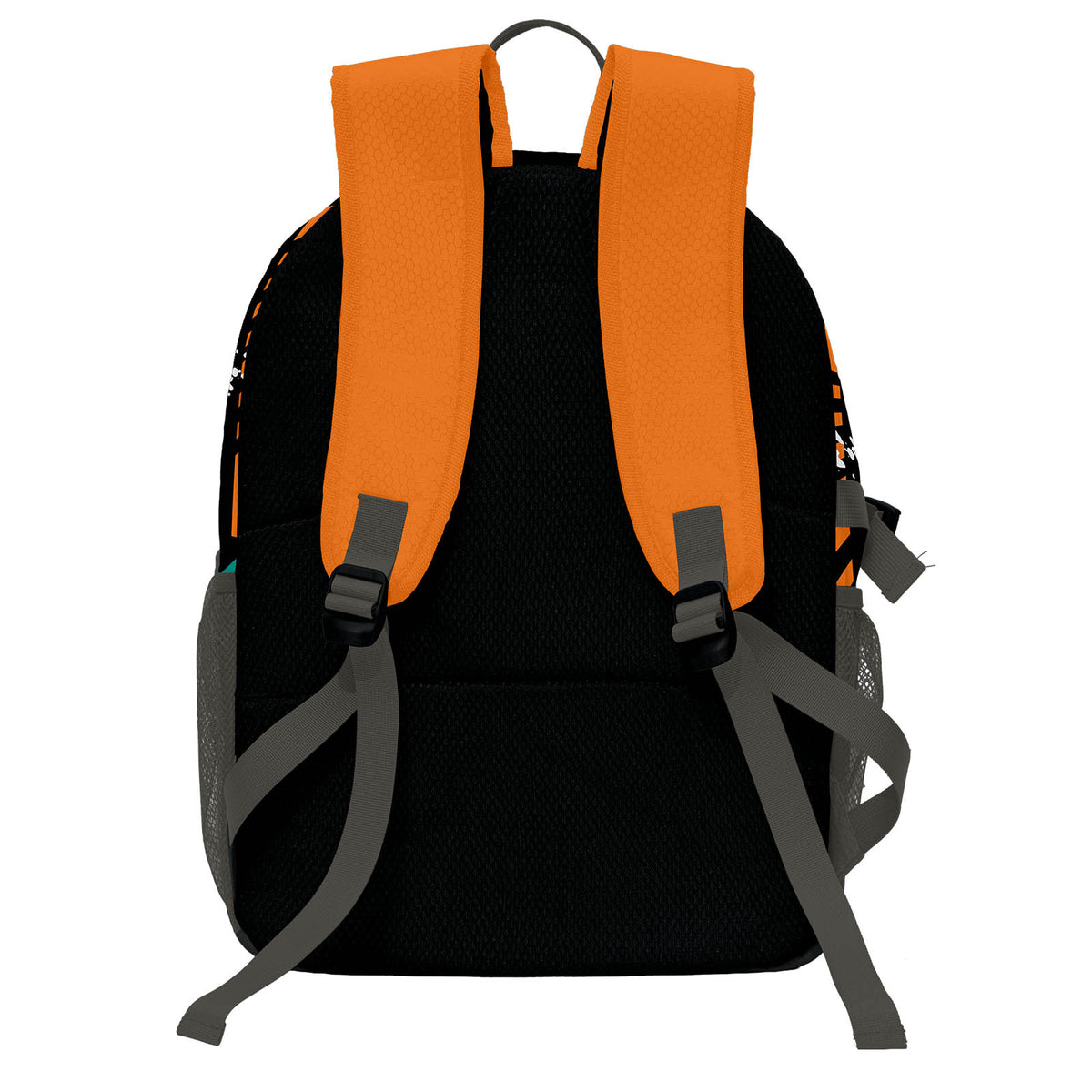 Custom Orange Black Cyan Basketball Soccer Backpack Personalized Player Names Numbers Team Logo #BB-0919-0024