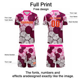 Custom Dark Purple Pink Uniform Jersey Kids Adults Personalized Set Jersey Shirt