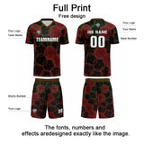 Custom Black Red Uniform Jersey Kids Adults Personalized Set Jersey Shirt
