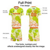 Custom Green Orange Uniform Jersey Kids Adults Personalized Set Jersey Shirt
