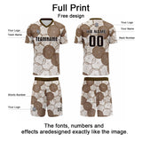 Custom   White Brown Uniform Jersey Kids Adults Personalized Set Jersey Shirt