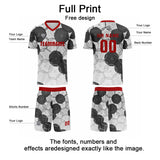 Custom  White Red Gray Uniform Jersey Kids Adults Personalized Set Jersey Shirt