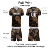 Custom Black Brown Uniform Jersey Kids Adults Personalized Set Jersey Shirt