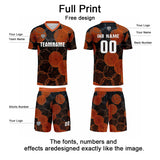 Custom Black Orange Uniform Jersey Kids Adults Personalized Set Jersey Shirt